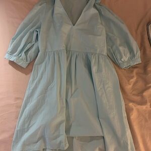 Light Blue V-Neck Dress